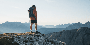 the lone traveller takes in the view