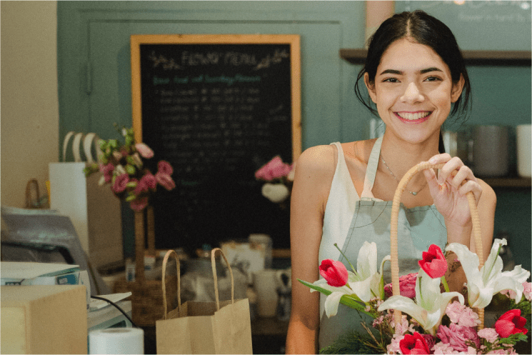 Lone Business Owner smiling